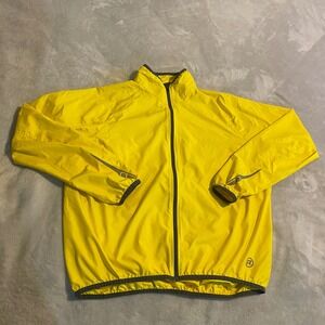 Novara Cycling Men Yellow Lightweight Full Zip Running Jacket Size L Reflective